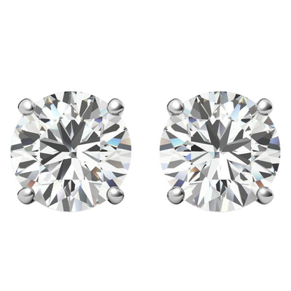 10k White Gold D VVS1 100 Facets Lab Created Moissanite Earring 1.00ctw