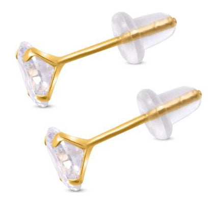 Nova Brilliance: 10k REAL Yellow Gold D VVS1 100 Facets Lab Created Moissanite Earring 1.00ctw