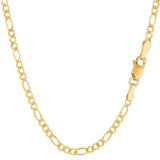 Italian 10k REAL Solid Yellow Gold 20" Figaro Classic 3 MM Chain Necklace 6.8gm