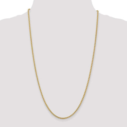 Italian 10k REAL Solid Yellow Gold 20" 3MM Spiga Diamond Cut Chain Necklace 6.4gm